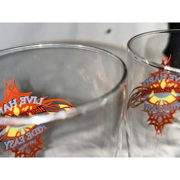 Harley Davidson Ride Easy Cafe Las Vegas Pair Pilsner Beer Glasses - Picture 12 of 14